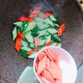Make Cucumber ham and sausage step 4