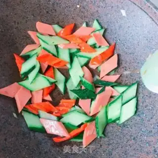 Make Cucumber ham and sausage step 5