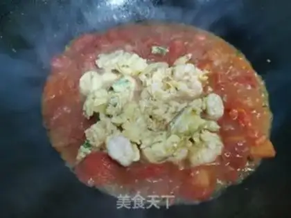 Make Tomato eggs and shrimp step 10