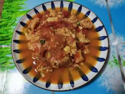 Make Tomato eggs and shrimp step 11