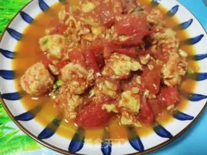 Make Tomato eggs and shrimp step 13