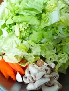 Make Carrots, mushrooms, cabbage step 0