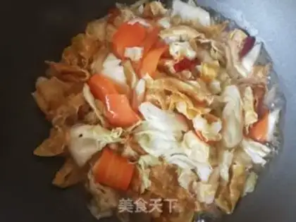 Make Carrot, cabbage, tofu skin step 8