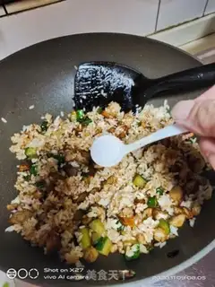 Make Hot dog cucumber fried rice step 5
