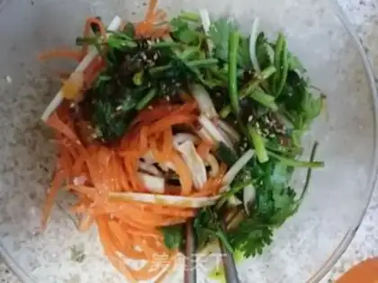Make Seafood mushroom carrots step 5