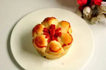 Make Sausage flower bread step 11
