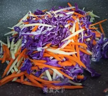 Make Carrot, purple, blue, fried potatoes step 3
