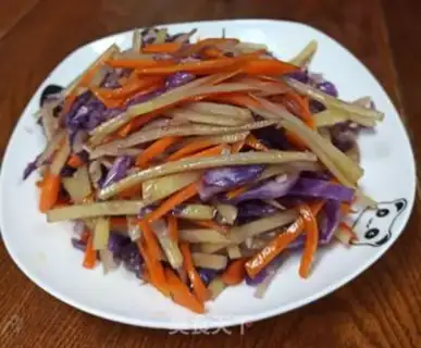 Make Carrot, purple, blue, fried potatoes step 5