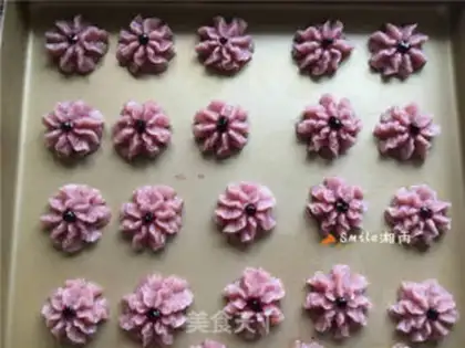 Make Purple flowers and cookies step 8
