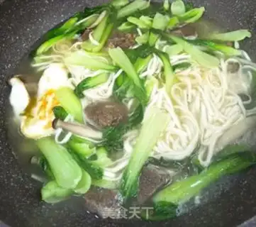 Make ♪ Little green bouquet with egg beef noodles ♪ step 7
