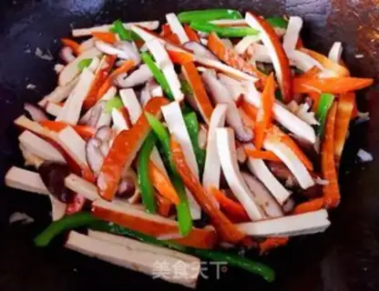 Make Pepper carrots, mushrooms, beans dry step 9