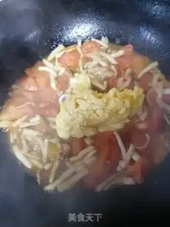 Make Tomato eggs fried sea mushrooms step 6