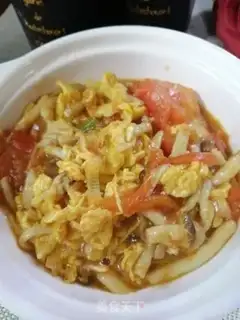 Make Tomato eggs fried sea mushrooms step 8
