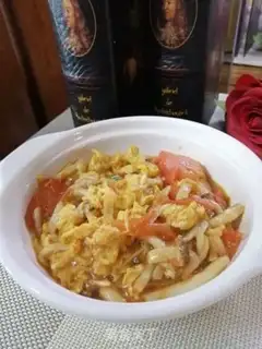 Make Tomato eggs fried sea mushrooms step 9