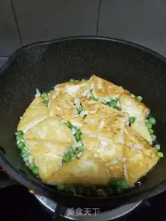 Make Garlic pea fried tofu step 5