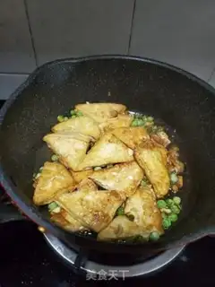 Make Garlic pea fried tofu step 7