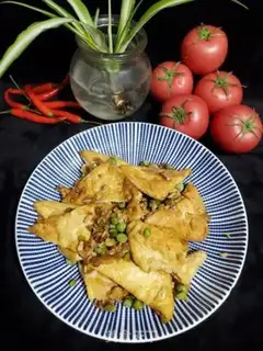 Make Garlic pea fried tofu step 8