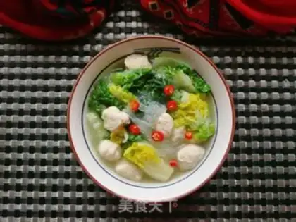 Make Chickenball soup for a yellow cabbage fan step 10