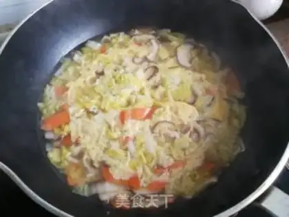 Make Soup of mushrooms and omelet step 5