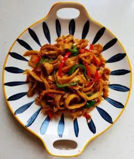 Make Scrambled hand tore noodles step 13