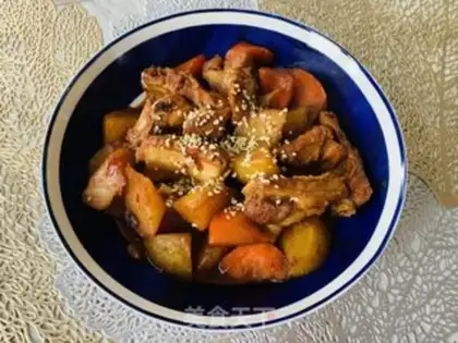 Make Pyramid ribs burn carrot potatoes step 8