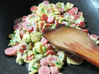 Make Fresh sausage fried eggs step 6