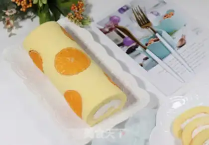 Make Orange cake roll step 18