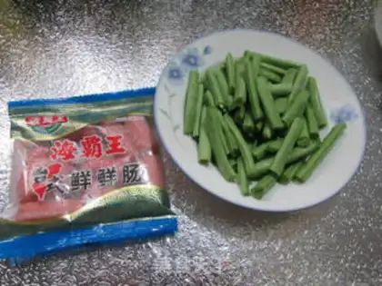 Make Fresh intestines. Four season beans step 0