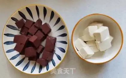 Make Duck blood tofu step 1