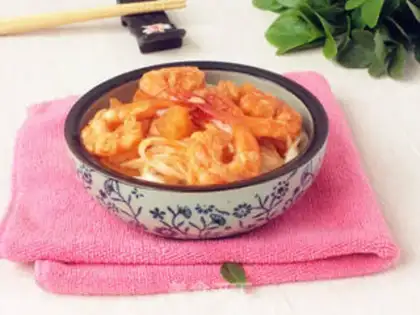 Make Cheese juice, melon shrimp noodles step 12