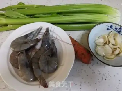 Make Celery lily shrimp step 0