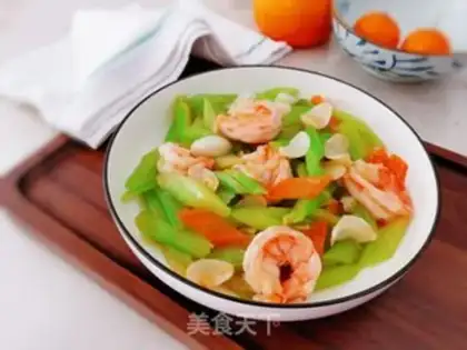 Make Celery lily shrimp step 10