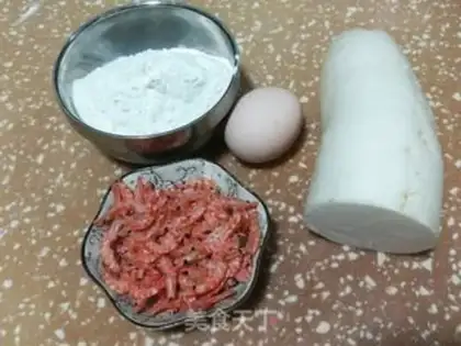 Make Shrimp-skin egg radish step 0