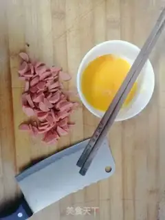 Make Sausage fried rice step 1