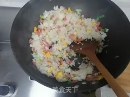 Make Sausage fried rice step 5
