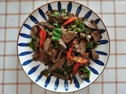 Make Double pepper fried duck liver step 6