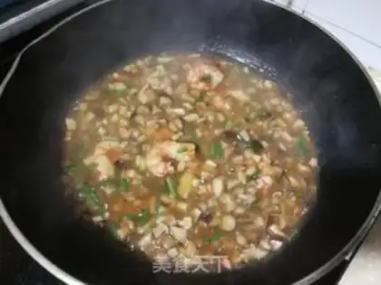 Make Pumpkin noodles for mushroom shrimp step 7