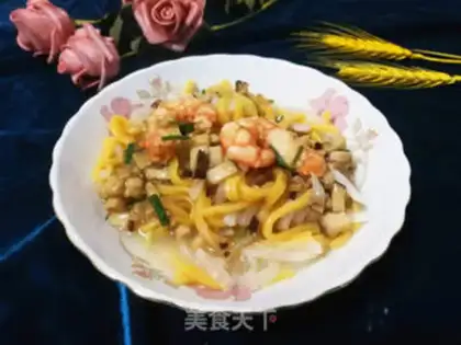Make Pumpkin noodles for mushroom shrimp step 12