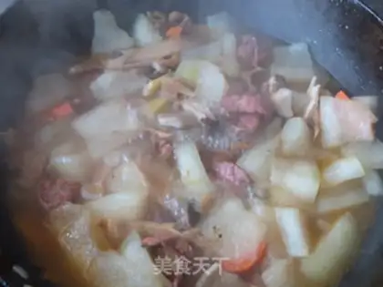 Make Seameat melon soup step 9
