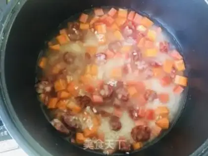 Make Sausage carrot rice step 3