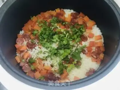 Make Sausage carrot rice step 5
