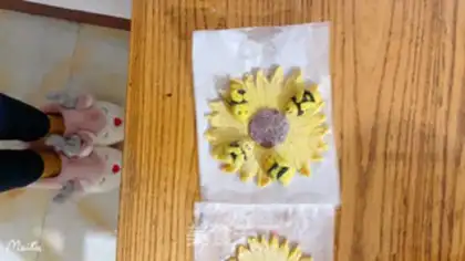 Make Flower buns step 11
