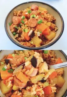 Make Lazy people must have sausages and rice step 5