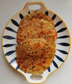 Make Egg and rice pancakes step 7
