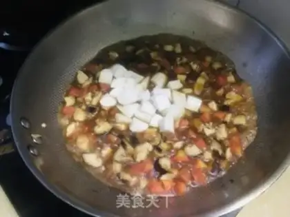 Make Chicken mushrooms and carrot rice step 6