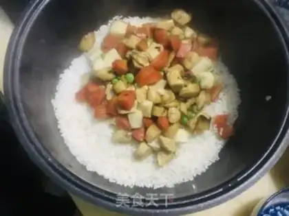 Make Chicken mushrooms and carrot rice step 8