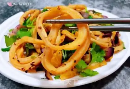 Make Spicy potato squid step 13