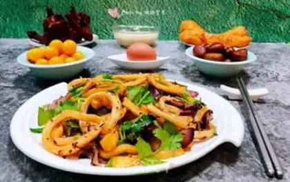 Make Spicy potato squid step 15