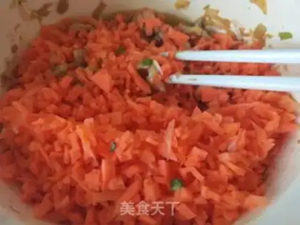 Make Carrot egg omelet dumplings step 5