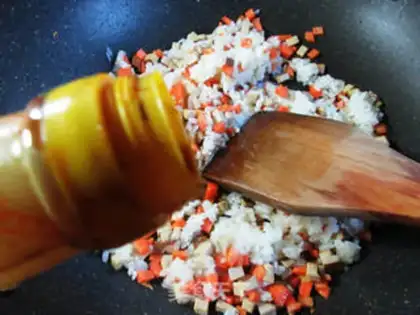 Make Carrot eggs for fried rice step 5